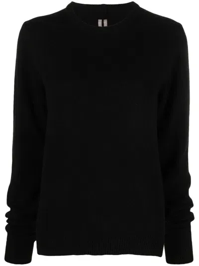 Rick Owens Crew-neck Cashmere-wool Jumper In Black