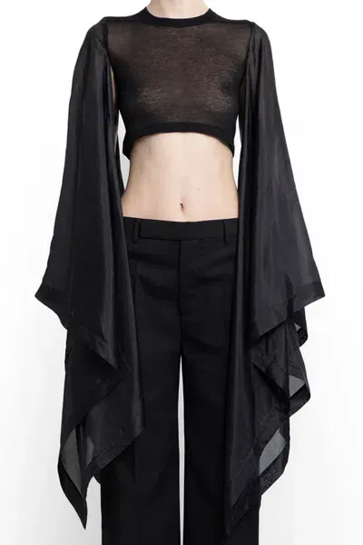 Rick Owens Crop Tops In Black