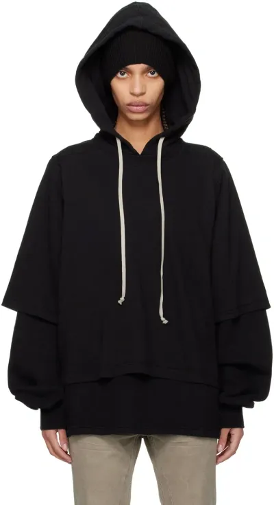 Rick Owens Drkshdw Black Hustler Hoodie In 09 Black