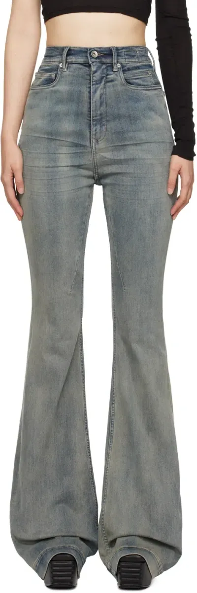 Rick Owens Drkshdw Blue Porterville Bolan Bootcut Jeans In 46 Sky