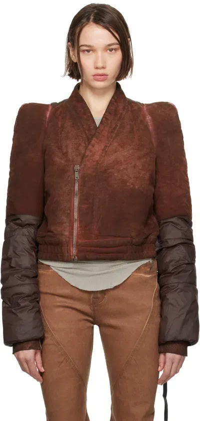 Rick Owens Drkshdw Brown Porterville Metro Bomber Jacket In 83 Terra