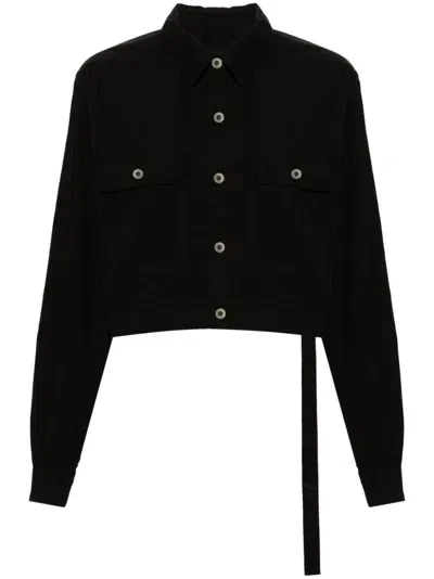 Rick Owens Drkshdw Corduroy Cropped Jacket In Black