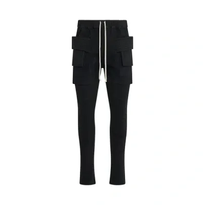 Rick Owens Drkshdw Black Creatch Denim Cargo Pants In 09 Black