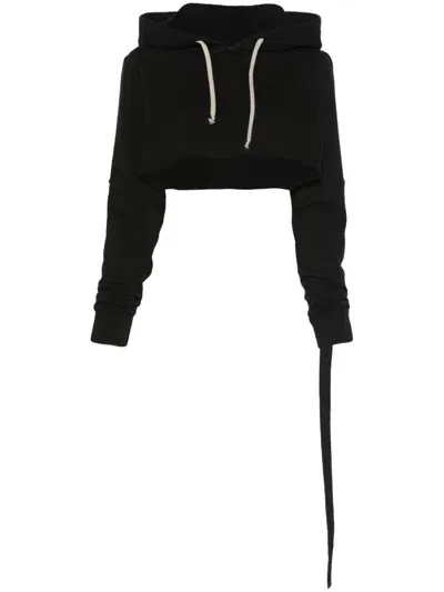 Rick Owens Drkshdw Cropped Hoodie In Black