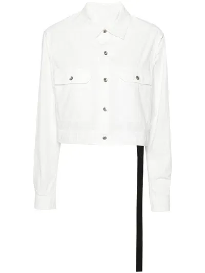 Rick Owens Drkshdw Cropped Jacket In White