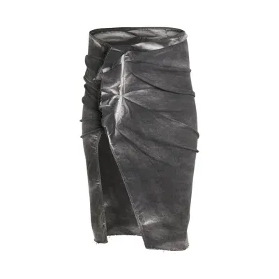 Rick Owens Drkshdw Edfu Knee Skirt In Grey