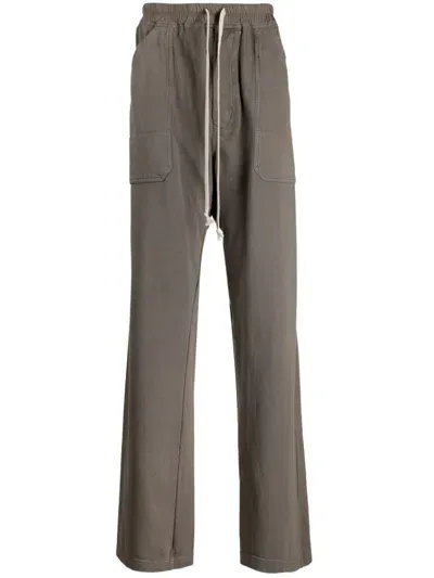 Rick Owens Drkshdw Elasticated Waist Straight Leg Trousers In Grün