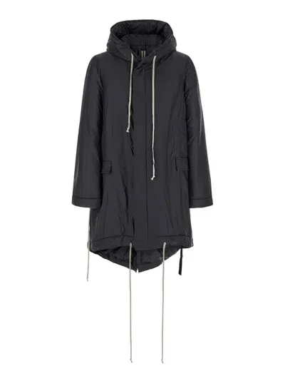 Rick Owens Drkshdw Fishtail Parka In Black