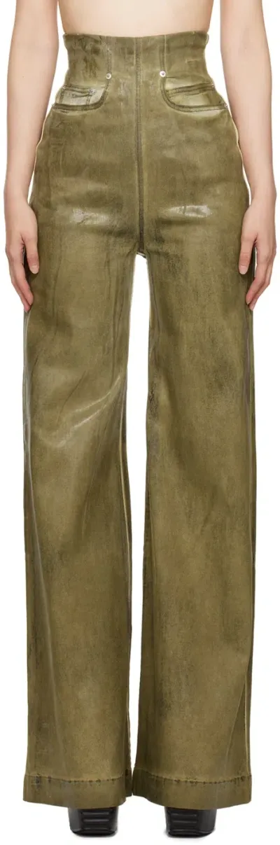 Rick Owens Drkshdw Green Porterville Dirt Cooper Jeans In 85 Sage