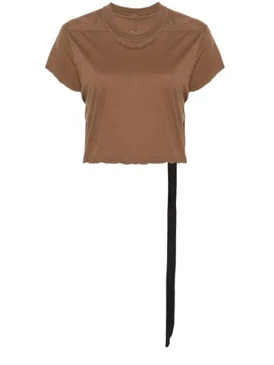 Rick Owens Drkshdw Level T Cotton T-shirt In Brown