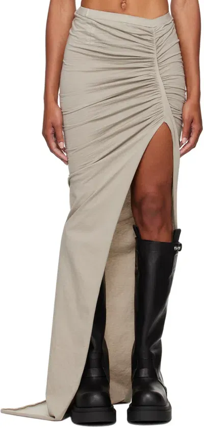 Rick Owens Drkshdw Off-white Porterville Edfu Maxi Skirt In 08 Pearl