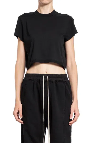 Rick Owens Drkshdw Level Cotton Cropped T-shirt In Black