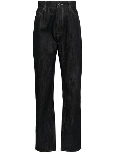 Rick Owens Drkshdw Straigh-leg Drop-crotch Jeans In 26 Indigo