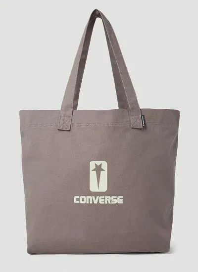 Rick Owens Drkshdw X Converse Logo Print Tote Bag In Brown