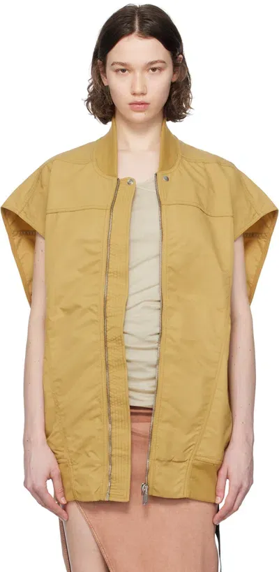 Rick Owens Drkshdw Yellow Jumbo Flight Bomber Jacket In 42 Mustard