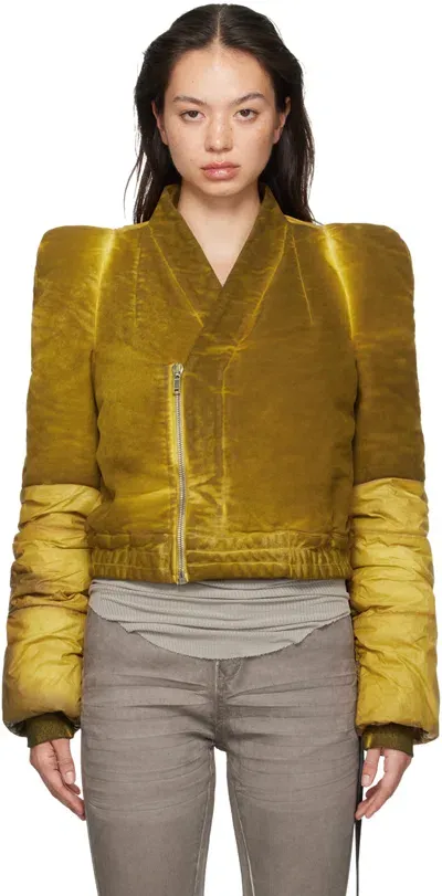 Rick Owens Drkshdw Yellow Porterville Metro Bomber Jacket In 92 Ochre