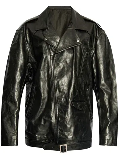 Rick Owens Elongated Biker Jacket In Black