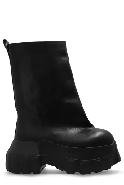 Rick Owens Flared Mega Tractor Boots In Black