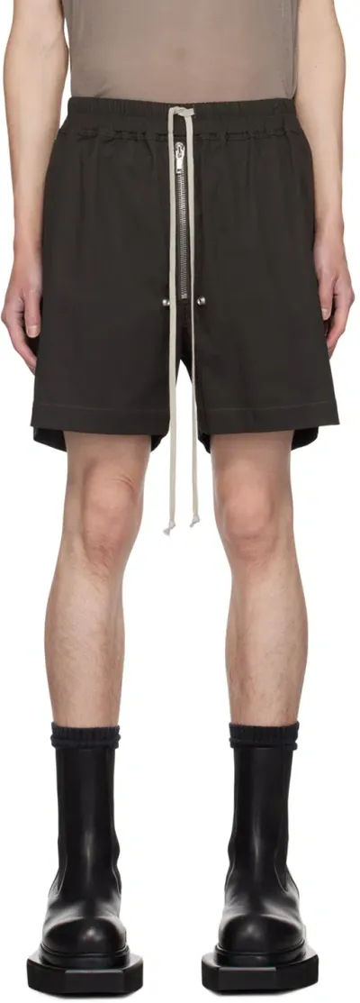 Rick Owens Gray Porterville Bela Boxers Shorts In Black