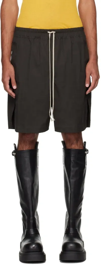 Rick Owens Gray Porterville Boxers Shorts In 78 Drkdust