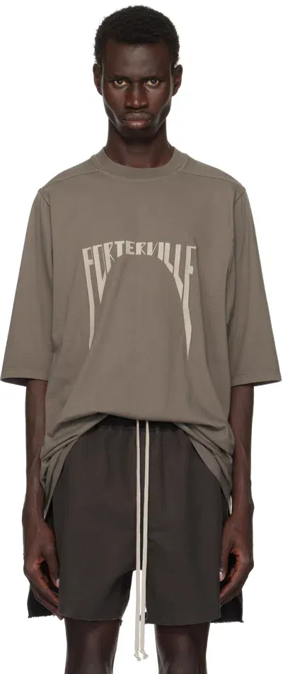 Rick Owens Gray Porterville Jumbo Ss T-shirt In 3408 Dust/pearl