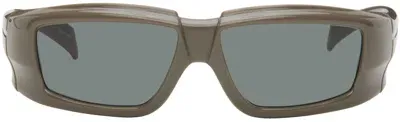 Rick Owens Gray Rick Sunglasses In 3409 Dust/black