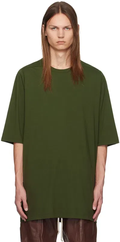 Rick Owens Green Porterville Classic Jumbo T-shirt In 75 Forest