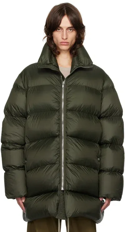 Rick Owens Green Porterville Turtle Down Coat In 75 Forest