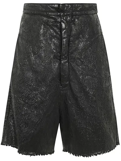 Rick Owens Jeans Pville Cutoffs In Black