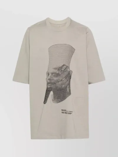 Rick Owens Ron Jumbo T-shirt In Beige