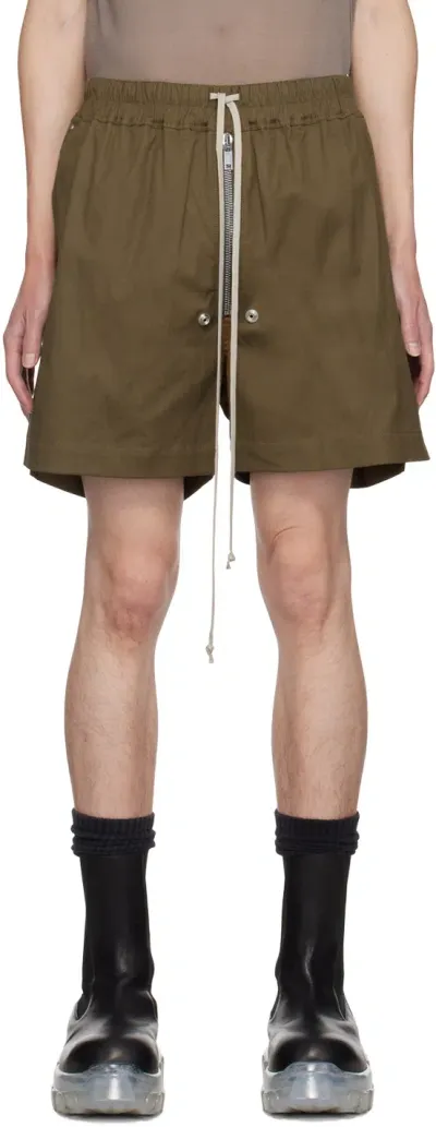 Rick Owens Bela Boxers Bermuda Shorts In Green