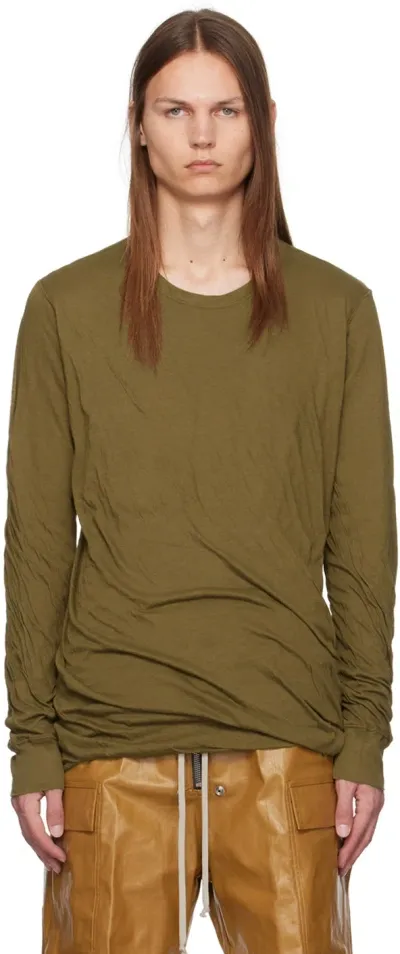 Rick Owens Khaki Porterville Double Long Sleeve T-shirt In 35 Bean