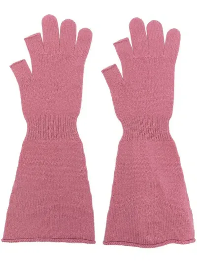 Rick Owens Knit Gloves Accessories In Blue