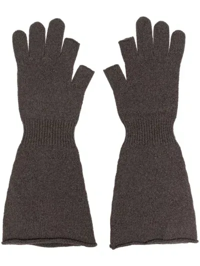 Rick Owens Knit Gloves Accessories In Grey