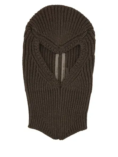 Rick Owens Knitted Balaclava In Grey