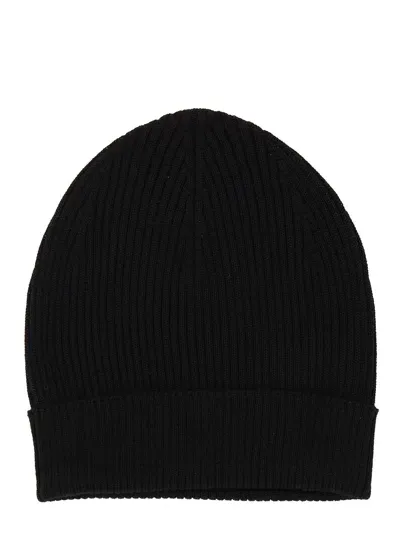 Rick Owens Knitted Beanie Hat In Black