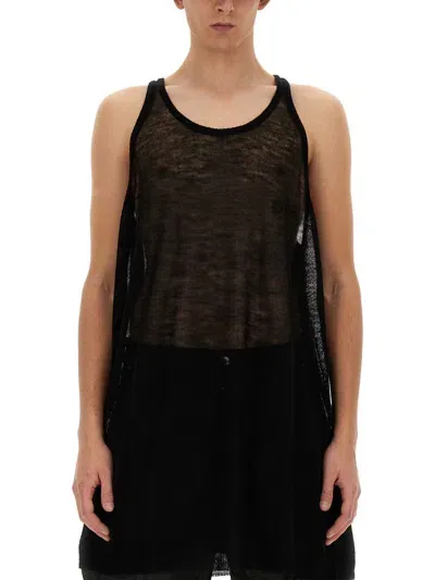 Rick Owens Knitted Tank Top In Black