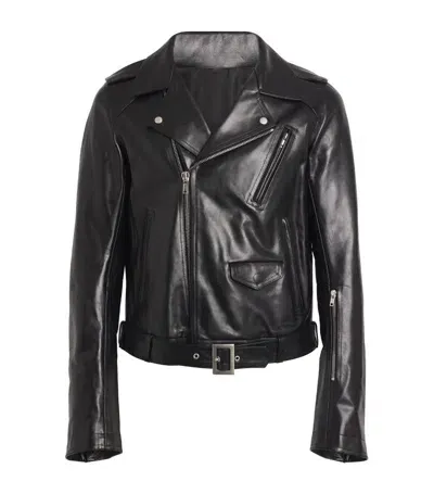 Rick Owens Lukes Stooges Leather Jacket In Black