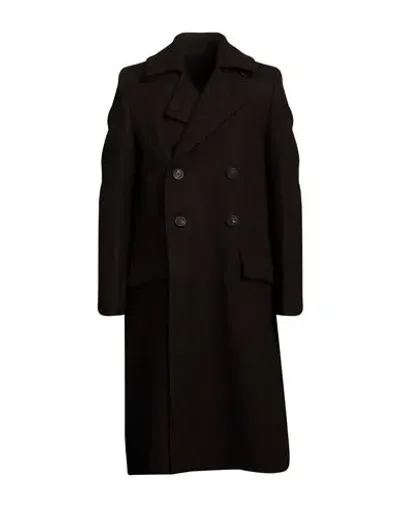 Rick Owens New Bell Virgin Wool Coat In Black