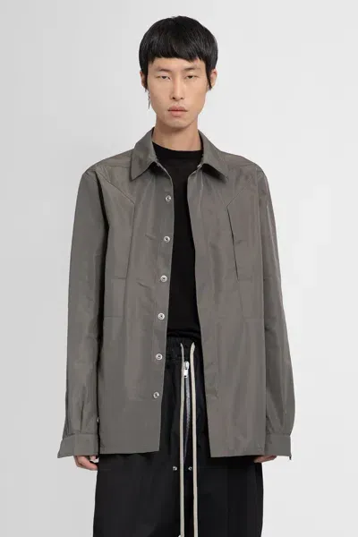 Rick Owens Man Grey Shirts