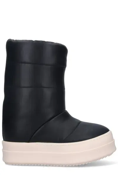 Rick Owens Mega Bumper Lunar Quilted Boots In Black