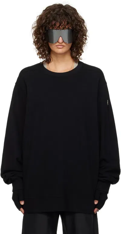 Rick Owens Moncler +  Black Jumbo Sweatshirt In 999 Black