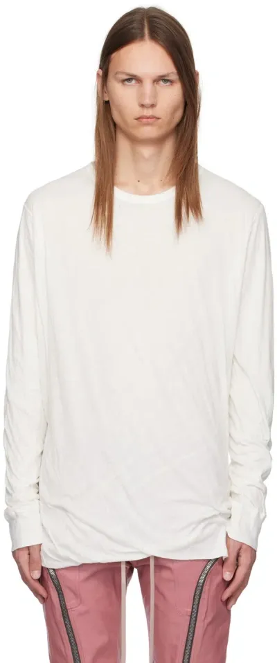 Rick Owens Off-white Porterville Double Long Sleeve T-shirt In 11 Milk