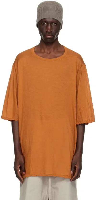 Rick Owens Orange Crewneck T-shirt In 53 Clay