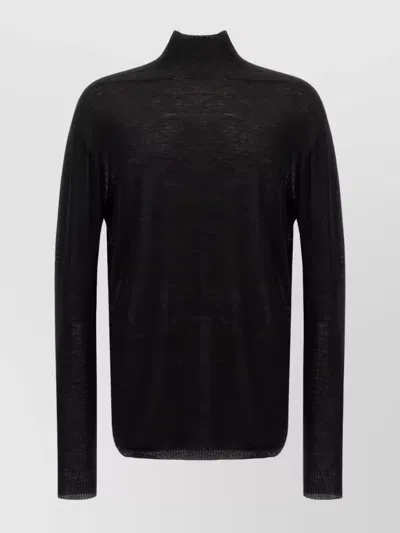 Rick Owens Oversized Turtle Neck Sweater In Black