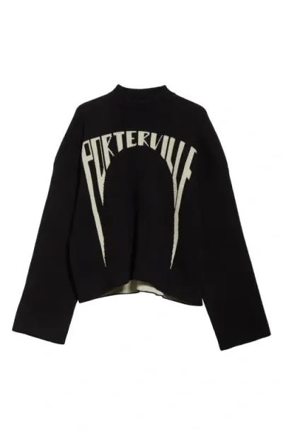 Rick Owens Porterville Cotton Jacquard Sweater In Black/pearl