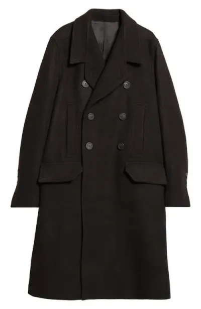 Rick Owens Porterville Melton Wool Officer Coat In Black