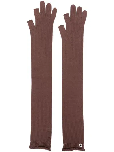 Rick Owens Porterville Opera Long Gloves In Throat