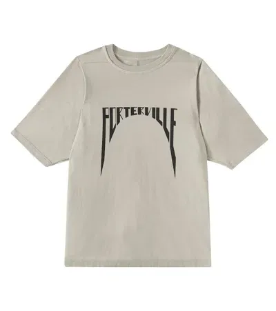 Rick Owens Kids' Printed Cotton Jersey T-shirt In White