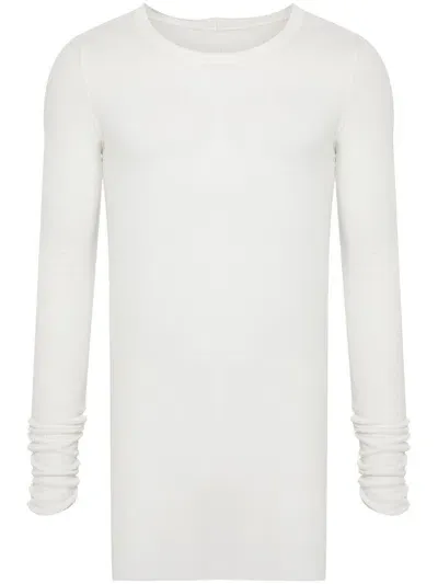 Rick Owens Level Ls Semi-sher T-shirt In White